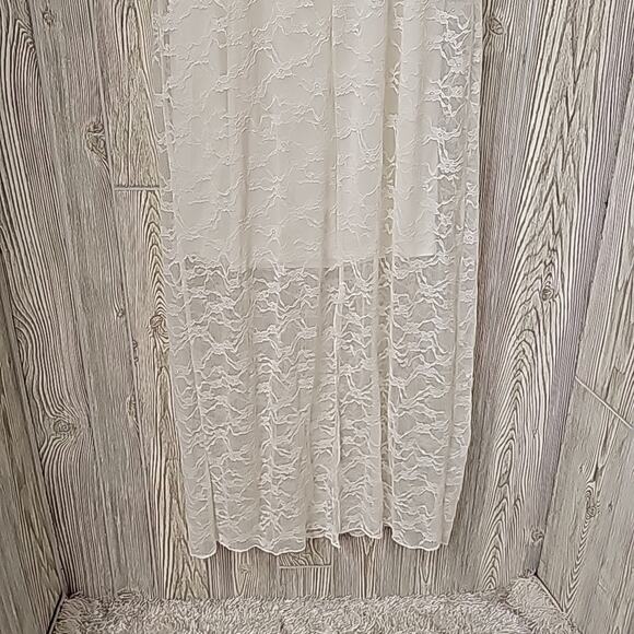 Wild Fable Off White Lace Maxi Dress Over Mini Short Sleeves Womens Large NWT - Picture 9 of 12